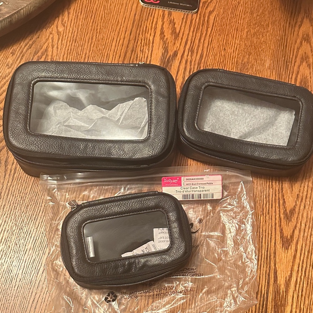Thirty-One Black Travel Pouches Set